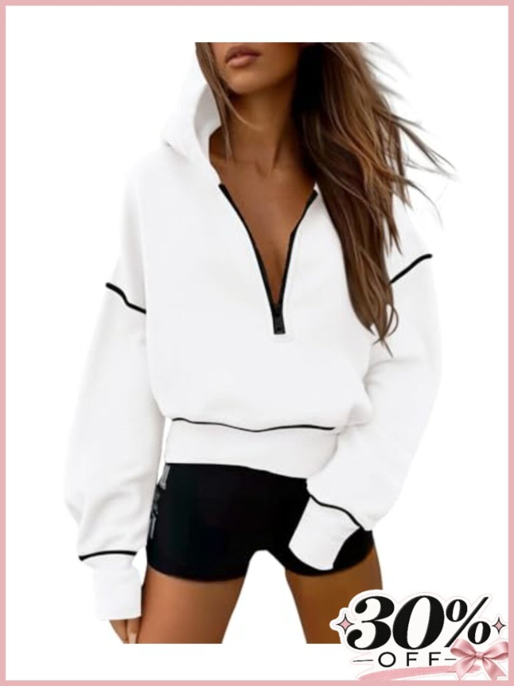 PRETTYGARDEN Women's Half Zip Cropped Hoodie Sweatshirt Fleece Lined Pullover